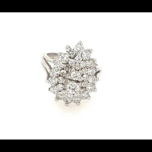 Vintage !Diamond ring .14kt  w/g approx 2.00 cts round diamonds . Size 7 I2 h 🎁